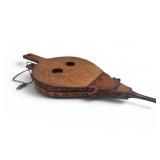 Vtg Wood & Leather Bellows Working