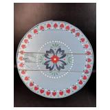 Hand Painted Round Wood Cheese Box 6ï¿½ï¿½ Deep x
