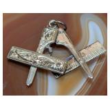 SILVER MASONIC HALLMARKED J.H.W FOLDING / HINGED