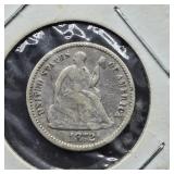1873 SEATED LIBERTY SILVER HALF DIME