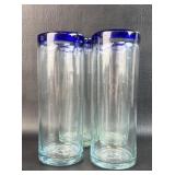 4 Mexico Handblown Glass Highball Glasses