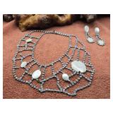 Vintage Styled Drape Rhinestone Necklace Set
