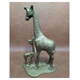 Brass Giraffe with Baby