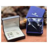 Sterling Silver Necklace & Swarovski Earrings NIB