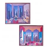Pair Thomas McKnight ? Interior Scene Prints ?
