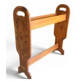 Vtg Floral Painted Wooden Quilt Rack
