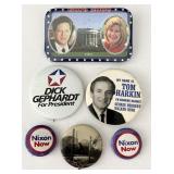 Vintage Political Pinbacks Buttons Gore, Nixon,