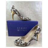 Stuart Weitzman Max Leo Linen Oepn Toes Heels