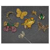 Brooches & Pins , Bee, Frog, Butterflies (For