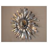 Modern Metal Sunburst Wall Mirror