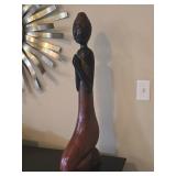 Black African Praying Votive Figure Decor