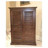 Modern Louvered Door Bookshelf / Storage Cabinet