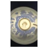 2 Vintage Blue Willow Geisha Lithophane Tea Cups