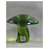 Viking Art Glass Mushroom Green Glass