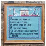 Vtg Framed Needlepoiny