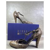 Stuart Weitzman Trusty Fudge Gypsy Python Heels