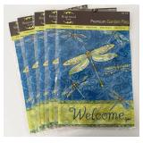 5 NIP Dragonfly Welcome Garden Flags