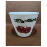 Vintage Hazel Atlas Milk Glass Mixing Bowl Apples