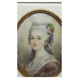 Small Hand Painted Presumed Portrait Of Marie