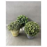 Set of 3 Faux Potted Topiary Plants
