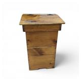 Solid Wood Trash Bin Receptacle