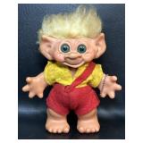 Thomas Dam Troll Doll Coin Bank Yellow & Red