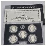 2012 US SILVER MINT PROOF QUARTER SET