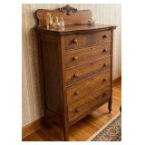 Antique Highboy 5 Drawer Dresser, Dresser Only