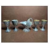 Silver Plated Sugar Scuttle & Cordials