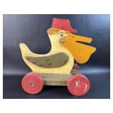VTG Handcrafted Signed Pelican Pull Toy