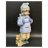 NAO Lladro 1038 "Traveling Girl" Puppy and