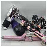 REVLON HAIR DRYER, 1' CURLING IRON, FLAT IRON