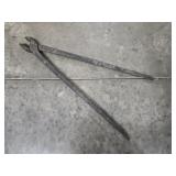 Antique Blacksmith Flat Jaw Tongs