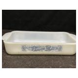 VINTAGE CURRIER & IVES MILK GLASS OVENWARE LOAF