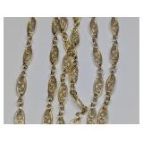 Vintage Gold Over Sterling Filigree Link Chain