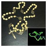 Vintage UV Reactive Rosary Beads 7 SacramentsW/