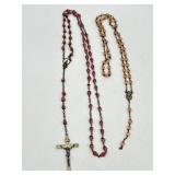 2 Vintage Sets Rosary Beads , 1 Missing Crucifix