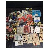 VINTAGE BUTTONS, SNAPS & HOOKS SOME STILL ON