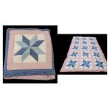 Vtg Quilt Throw Blanket W Folding Pocket