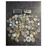 DIRTY COINS & TOKENS FOUND IN GARAGE W/ 2 OLD