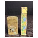 UNIQUE SLIM FLORAL LIGHTER WORKING & BRASS