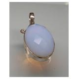 Sterling Silver & Faceted Opalite Stone Pendant