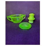 Vaseline Uranium Green Glass & Slag Glass Pieces,