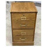 2-DRAWER WOOD FILING CABINET WITH KEYS