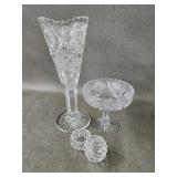 American Brilliant Period (ABP): Vase & Compote:
