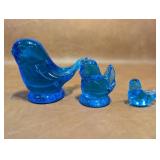 Vintage Art Glass Blue Bird of Happiness Bird