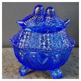 Hofbauer Byrdes Cobalt Blue Glass Round Candy