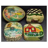 Vintage Lacquered Paper Mache Hand Painted