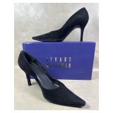 Stuart Weitzman Lady Black Suede Pointy Toes Pumps