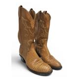 Vtg Tony Lama Lizard Skin Cowboy Boots 6.5 B